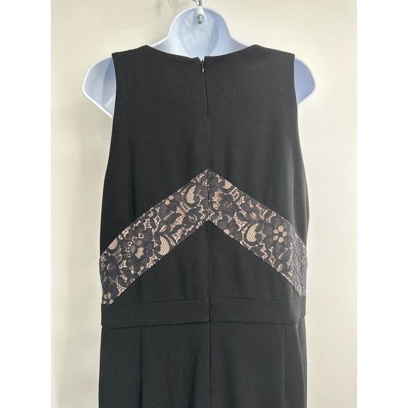 Taylor Black Crepe Scoop Neck Flare Hem Jumpsuit 5240M Size 14‎ - Picture 8 of 10
